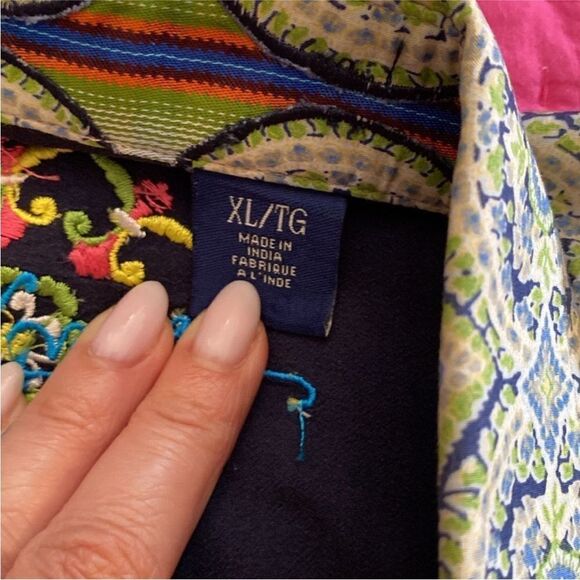 Robert Graham Men's Patterned Shirt - Green and Blue, XL - Picture 10 of 13